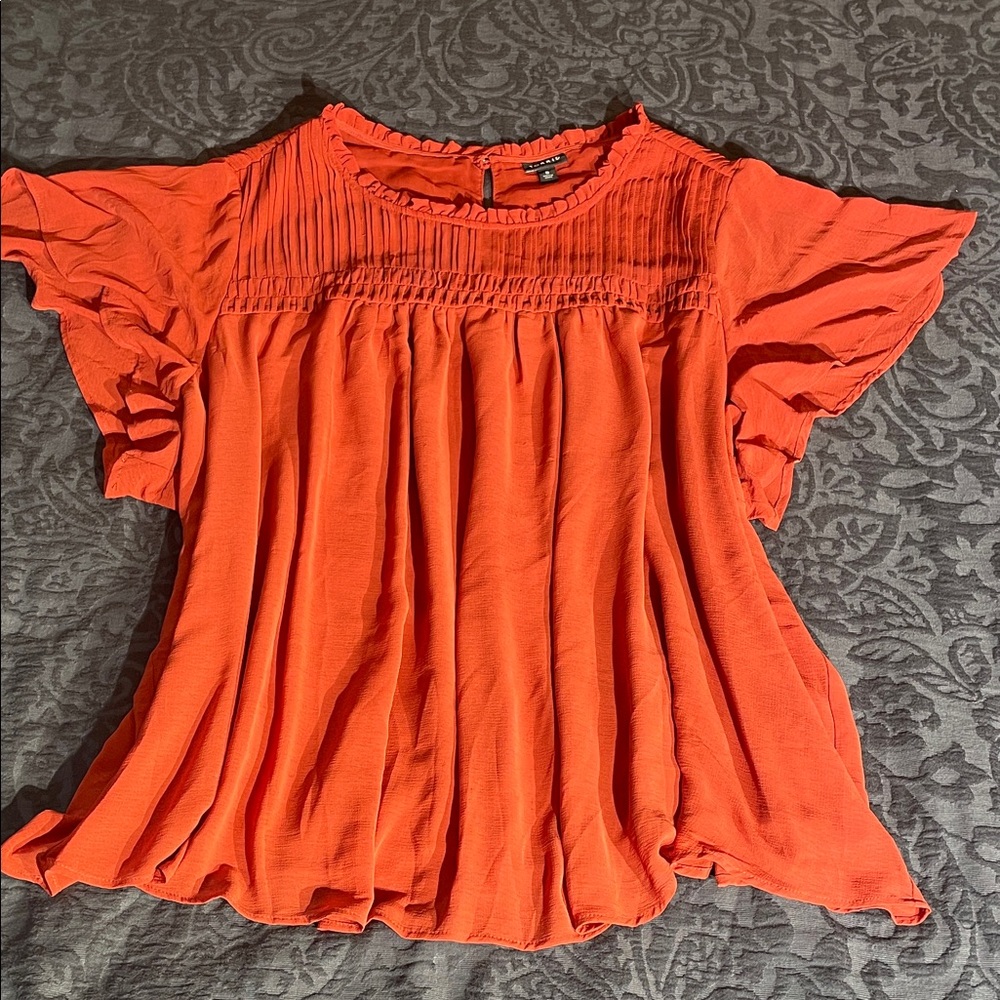 Torrid Orange Short Flutter Sleeve Women's Top. Size 5
